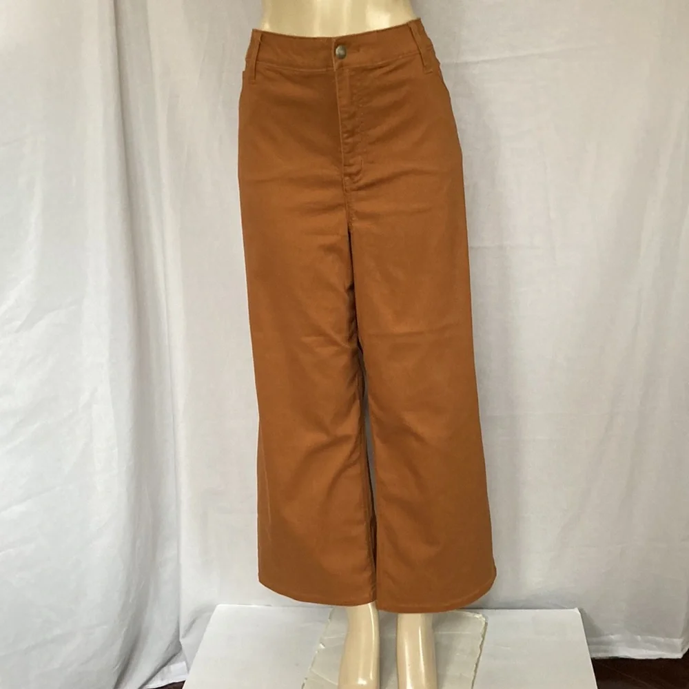 AVA & VIV Jeans Women’s Plus Size 22W Wide Leg Pants Burnt Orange Color NWOT_2